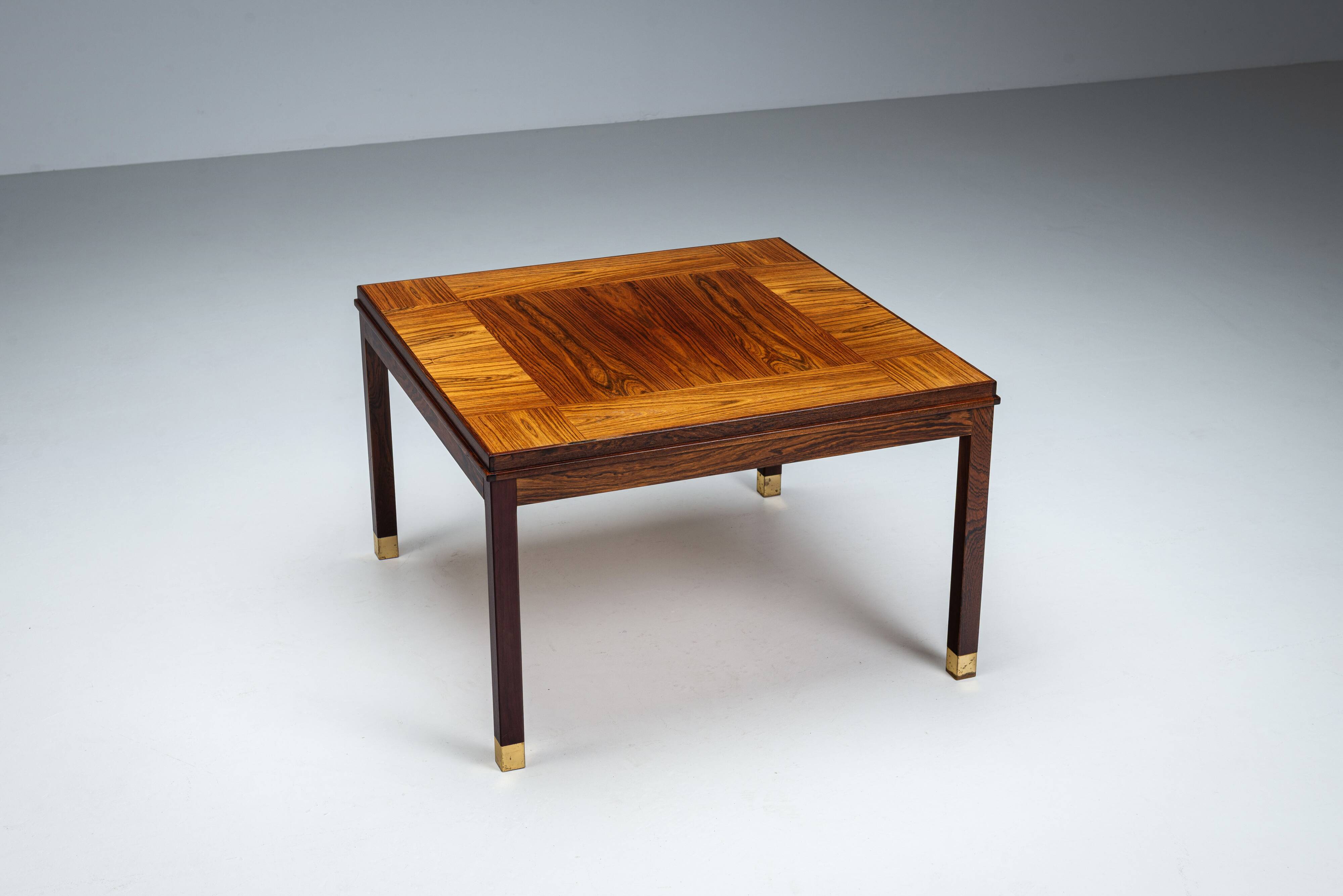 Table basse carrée en palissandre HMB Möbler Rörvik, Suède 1960