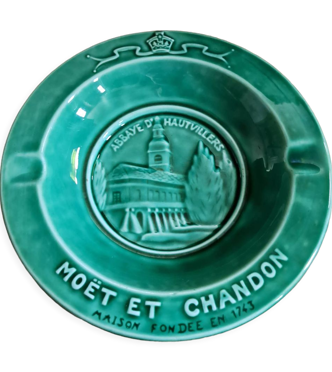 Cendrier ancien moët et chandon faïence de gien