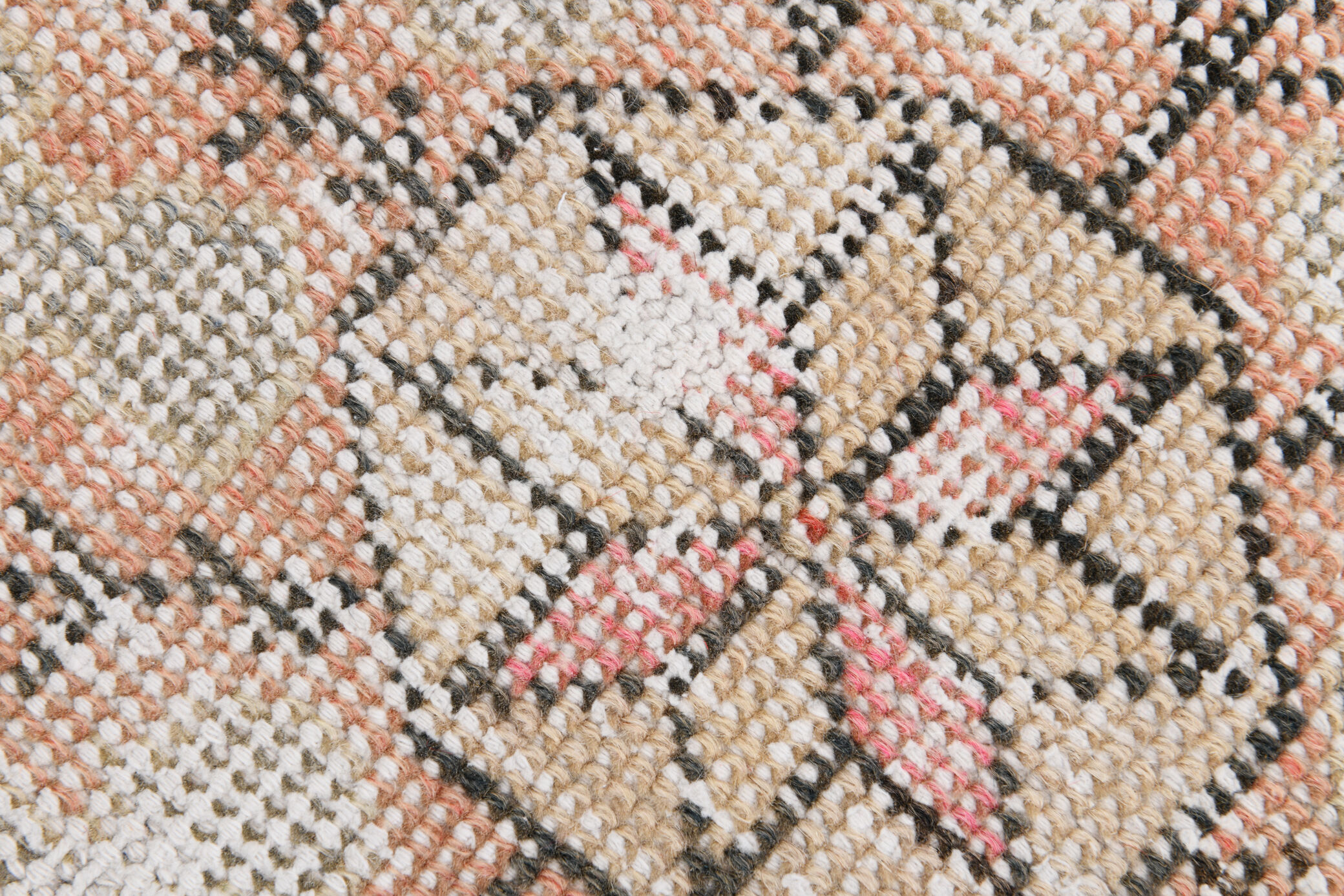 4x7 Red and Beige Turkish Vintage Rug