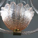 Charming Pink and Transparent Murano Glass Chandelier by Barovier e Toso, 1950s