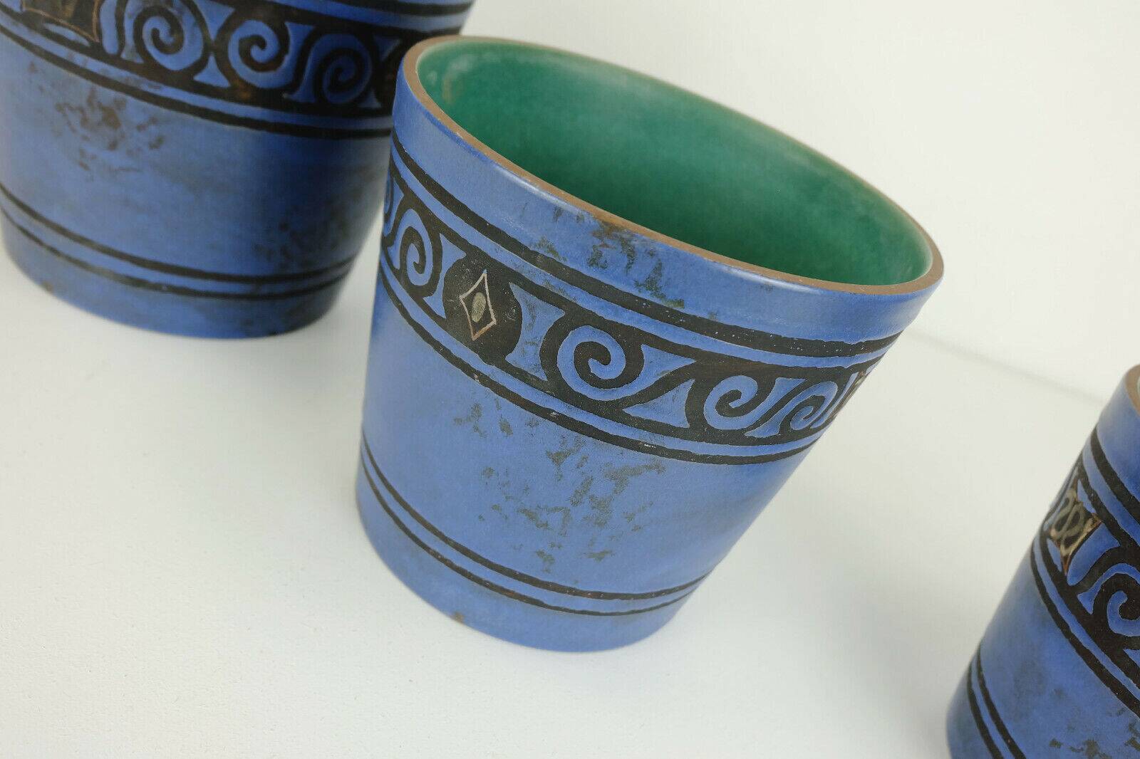 Set of 3 plant pots ceramano pergamon hanns welling 1950s 1960s