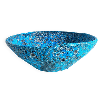 Turquoise ceramic fruit bowl by Charles Cart Vallauris, circa the 1960s.