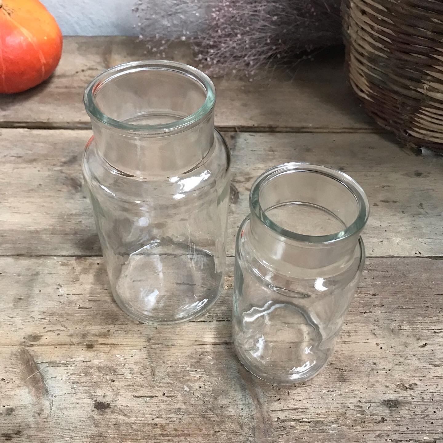 Pair of glass jars