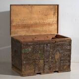 Coffre ancien patiné vert olive (c.1920) #53