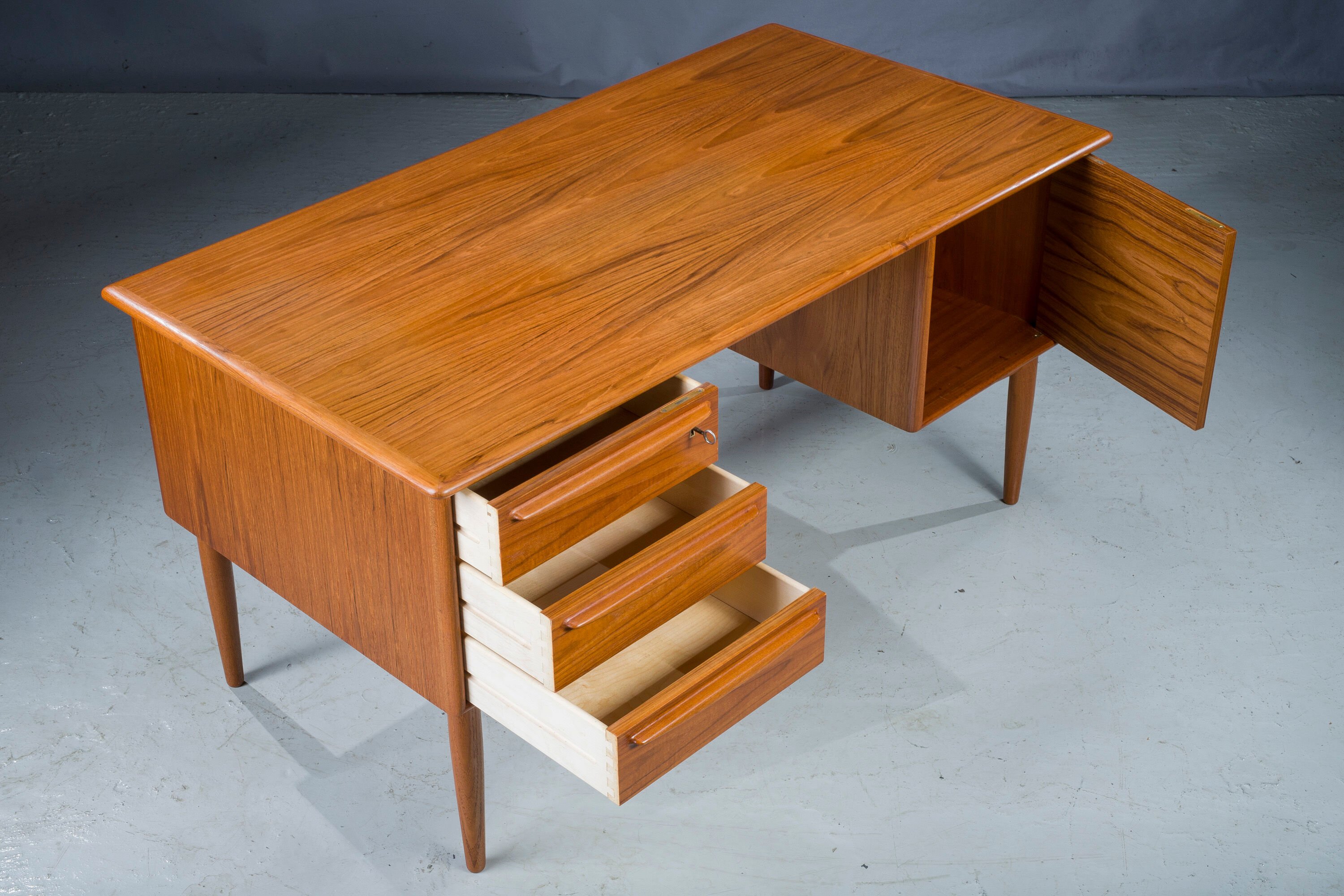 Mid-Century Danish Modern Desk Teak by Svend Madsen for Falster, 1970s