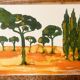 Tableau signé paysage « Lever de soleil provençal dans la pinède »