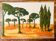 Tableau signé paysage « Lever de soleil provençal dans la pinède »