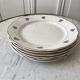 set of 6 flat plates Digoin Sarreguemines small flowers 50s