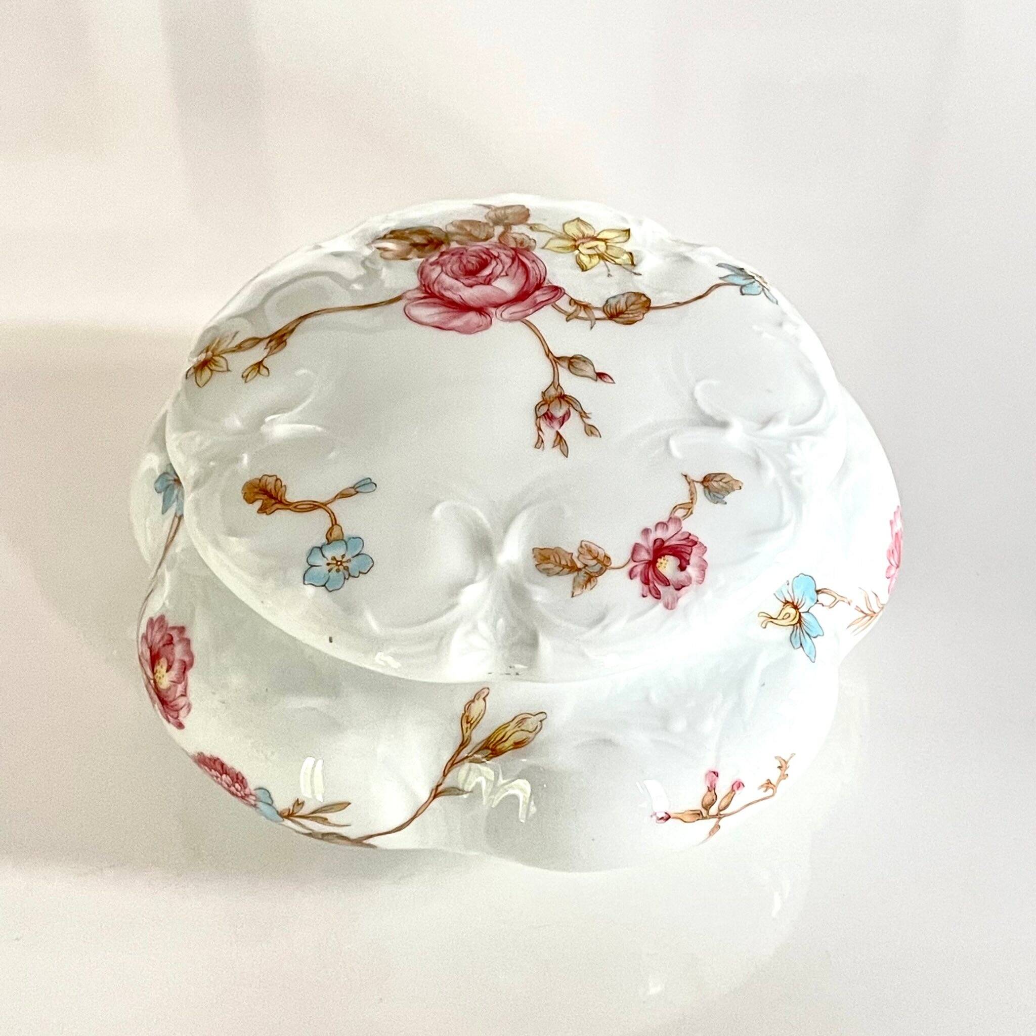 Porcelain Candy Box / Jewelry Box | Roses of France | Haviland