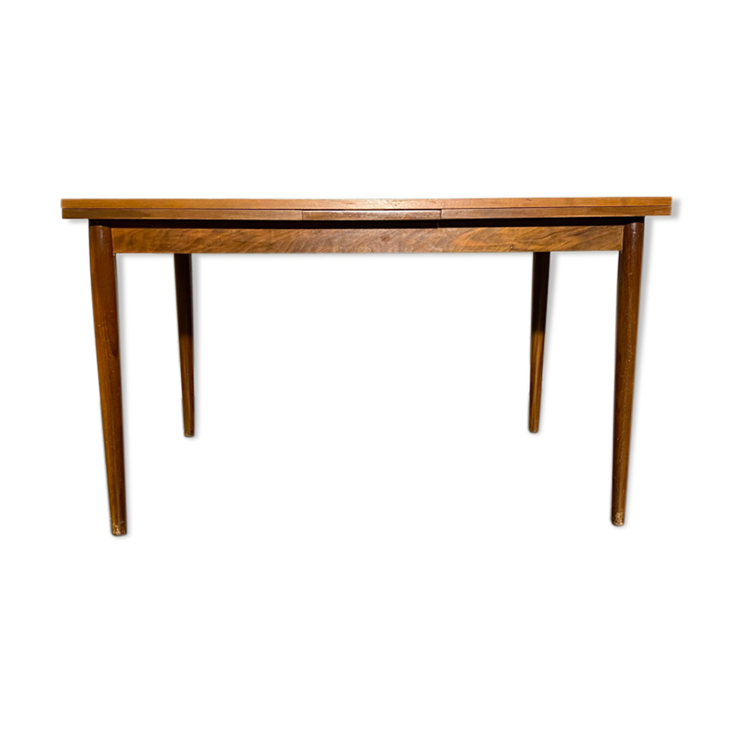Vintage teak square extendable  dining table designed and manufactured by lübke,  1960s