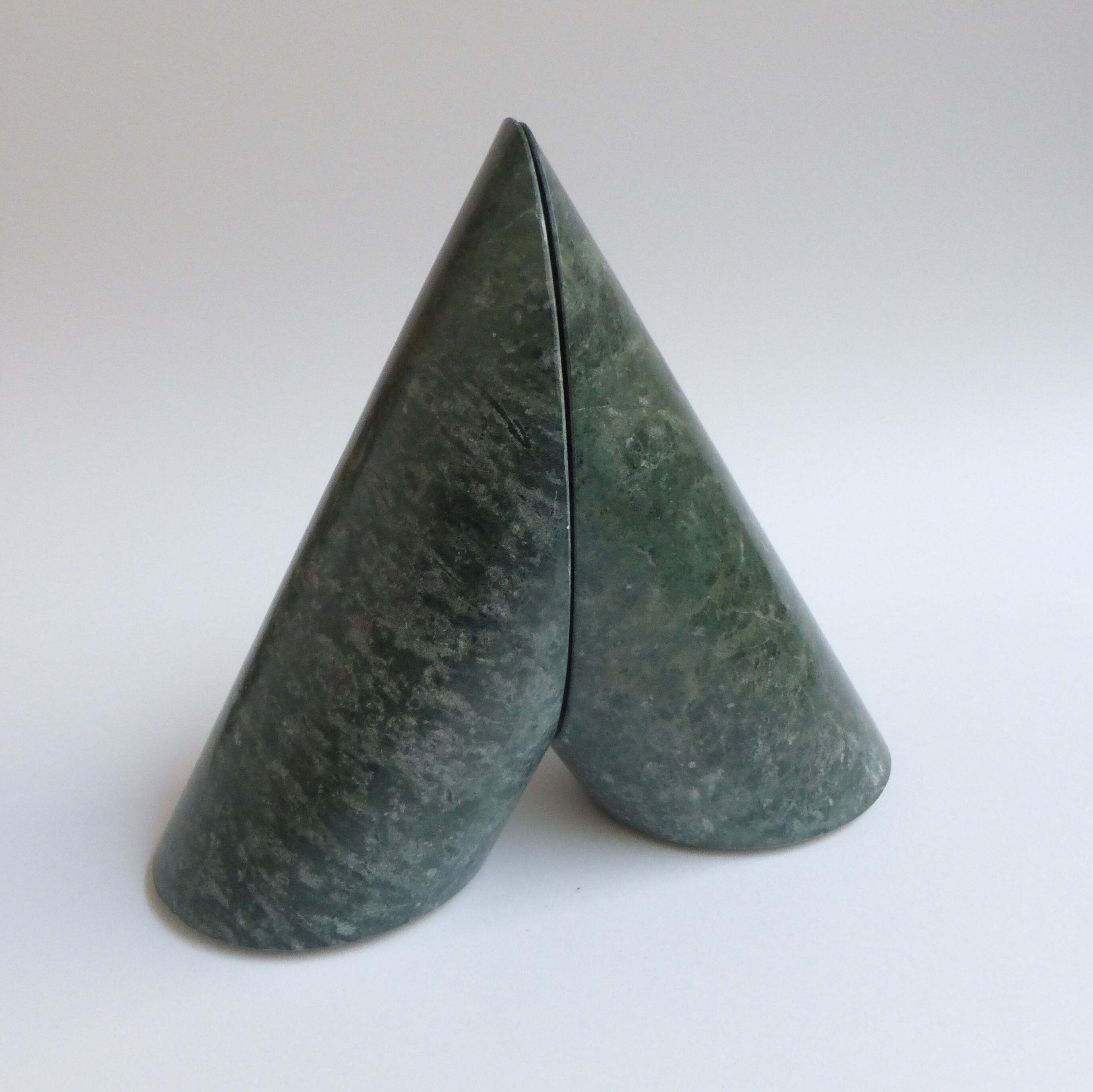 Serpentine marble bookends 1970's