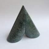 Serpentine marble bookends 1970's