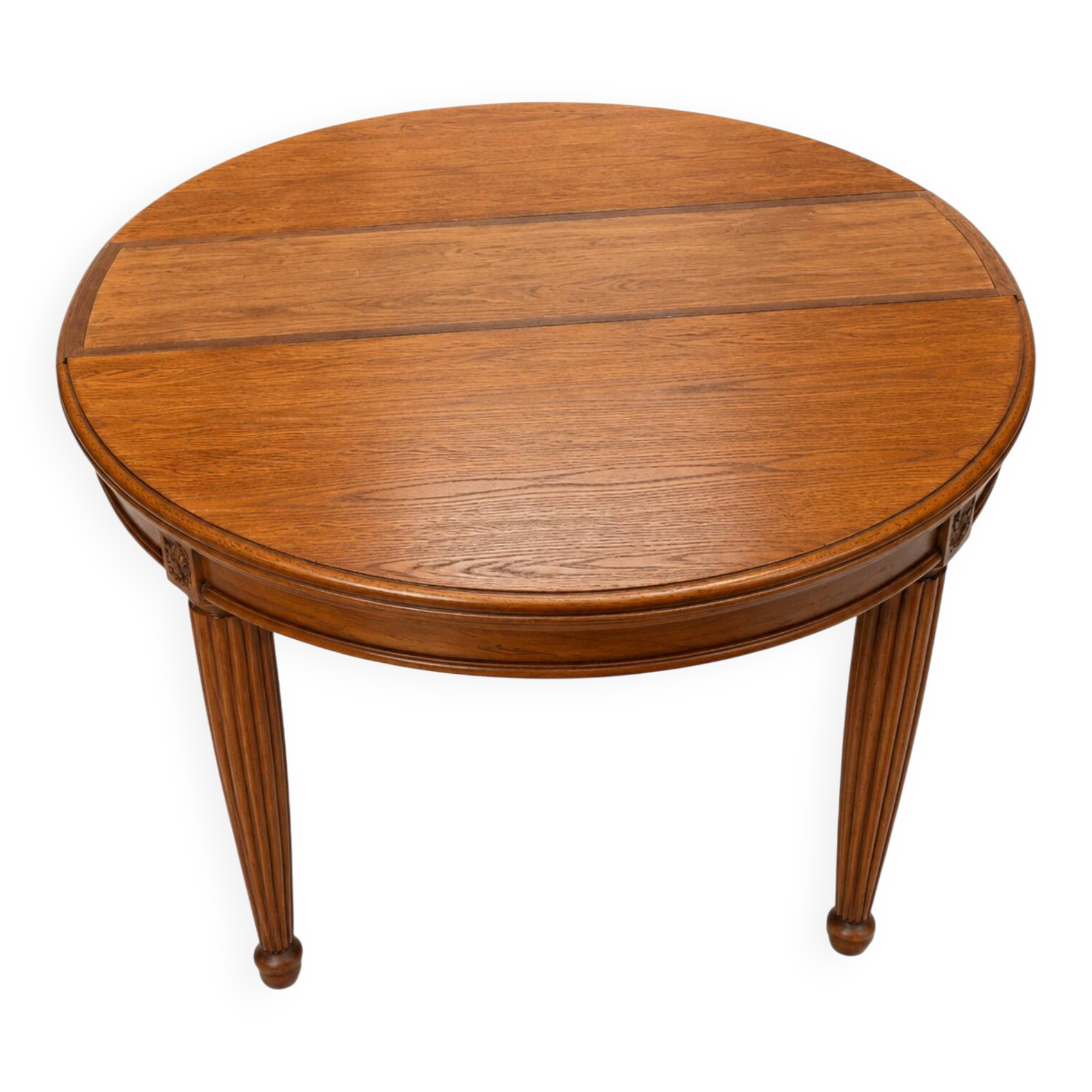 Oval table with its extension.