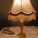 Vintage brass granny lamp | Ecru silk pagoda shade, 1950s/60s