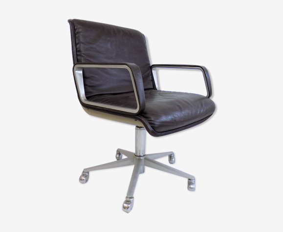 Chaise de bureau en cuir Wilkhahn Delta 2000 par Delta Design