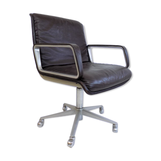Chaise de bureau en cuir Wilkhahn Delta 2000 par Delta Design