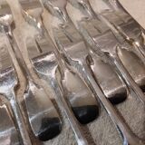 12 fourchettes à escargots métal argenté orfèvre Francia uni-plat