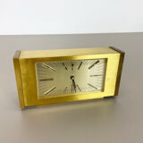 Vintage 1960s solid brass table clock Hollywood Regency Dugena, Switzerland