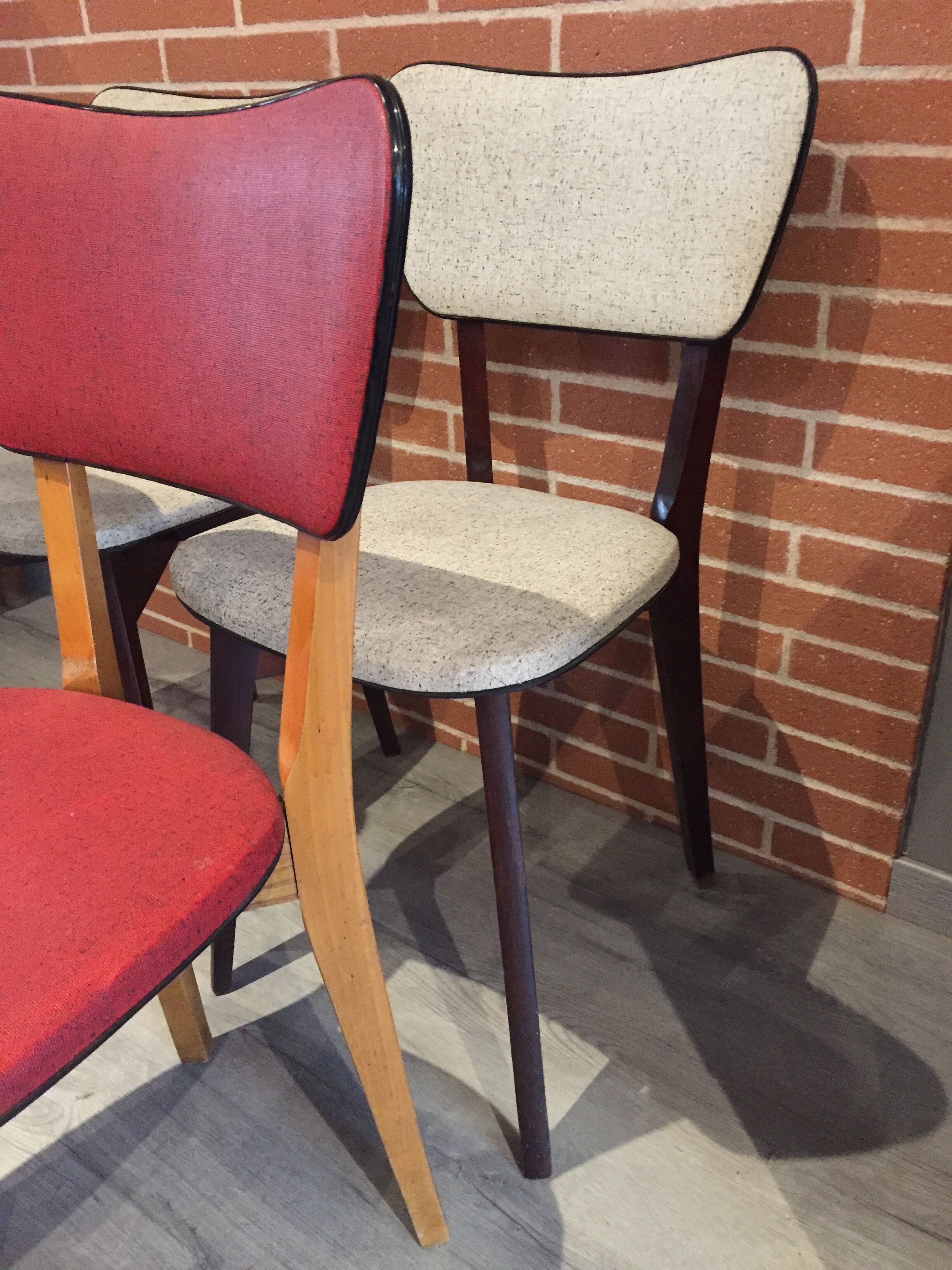 Suite of 6 vintage faux chairs