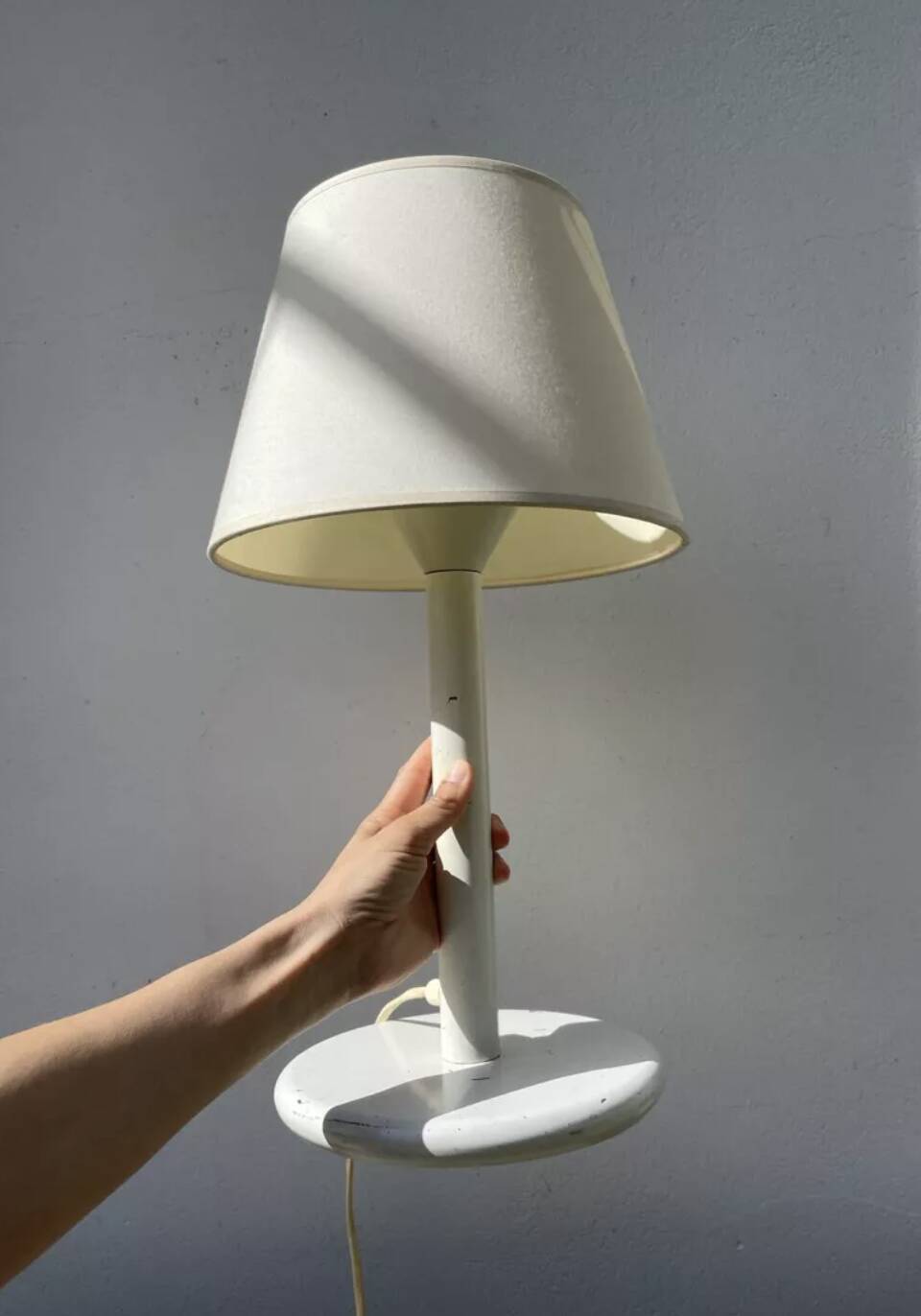 Industrial white metal lamp 1980