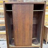 Vintage oak wardrobe - Sliding doors - 1950s