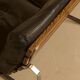 Unique Dutch bench in black leather with a steel and wenge structure from the 60s.