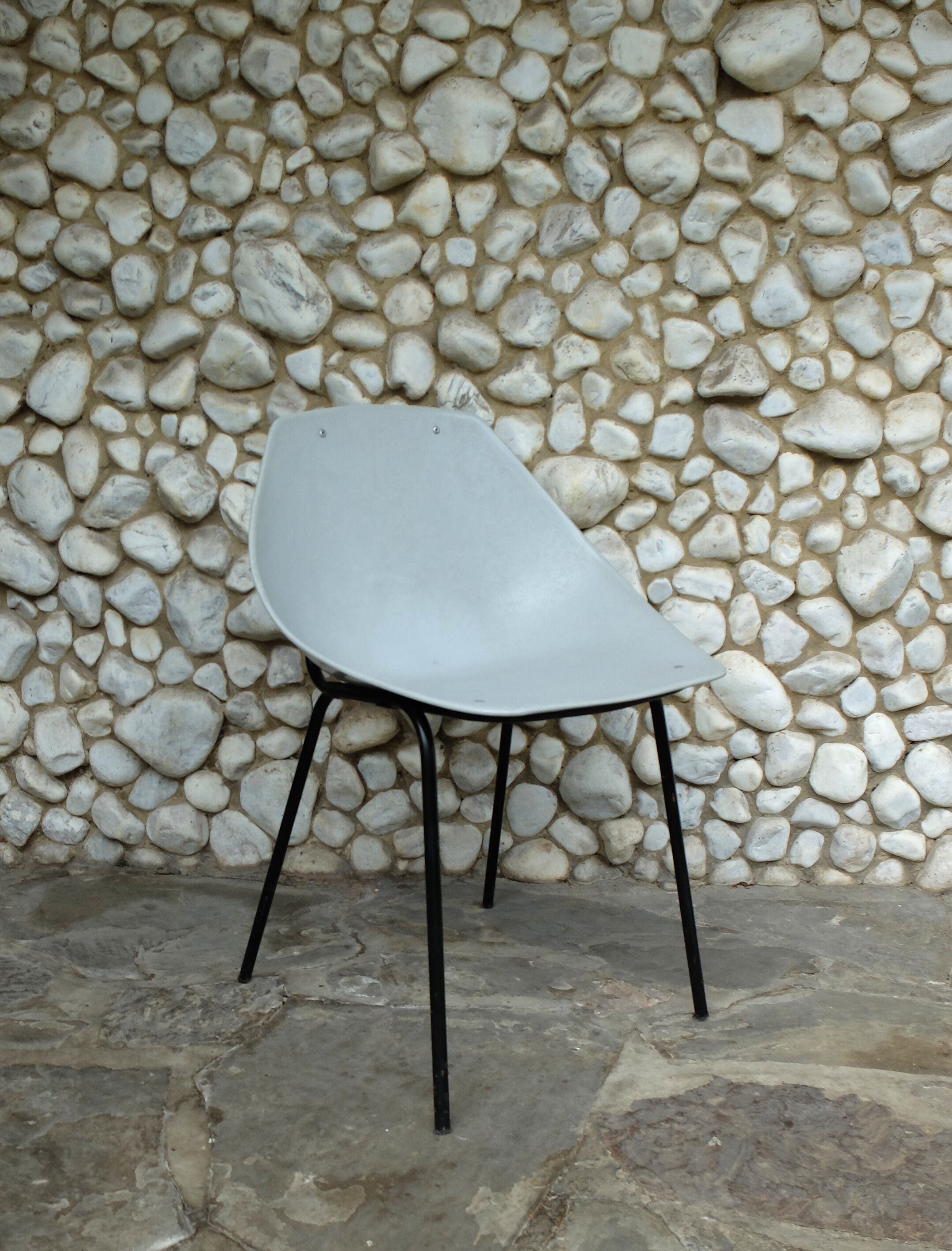Pierre Guariche grey shell chair for Meurop 1950s-60s