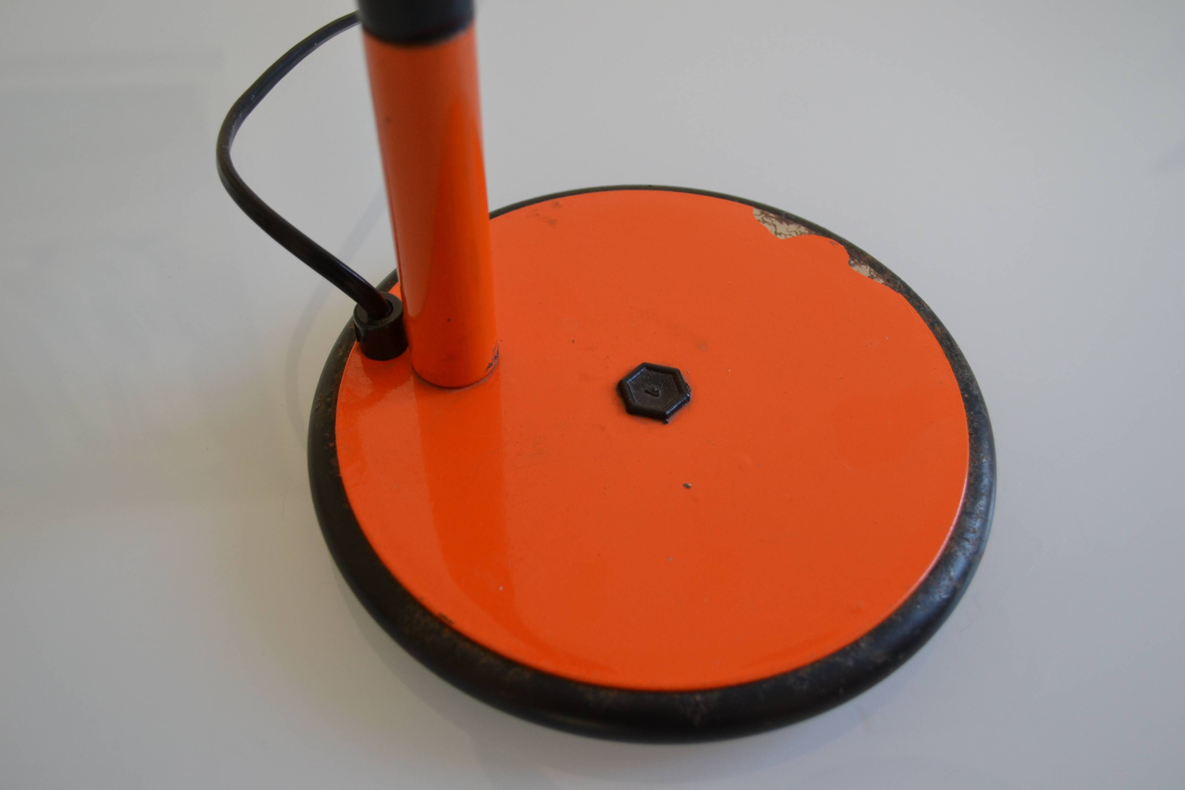 Vintage Aluminor France orange lamp from the 70s 1970