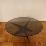Table basse fer patiné nuagée 1960