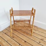Chevet table d'appoint rotin