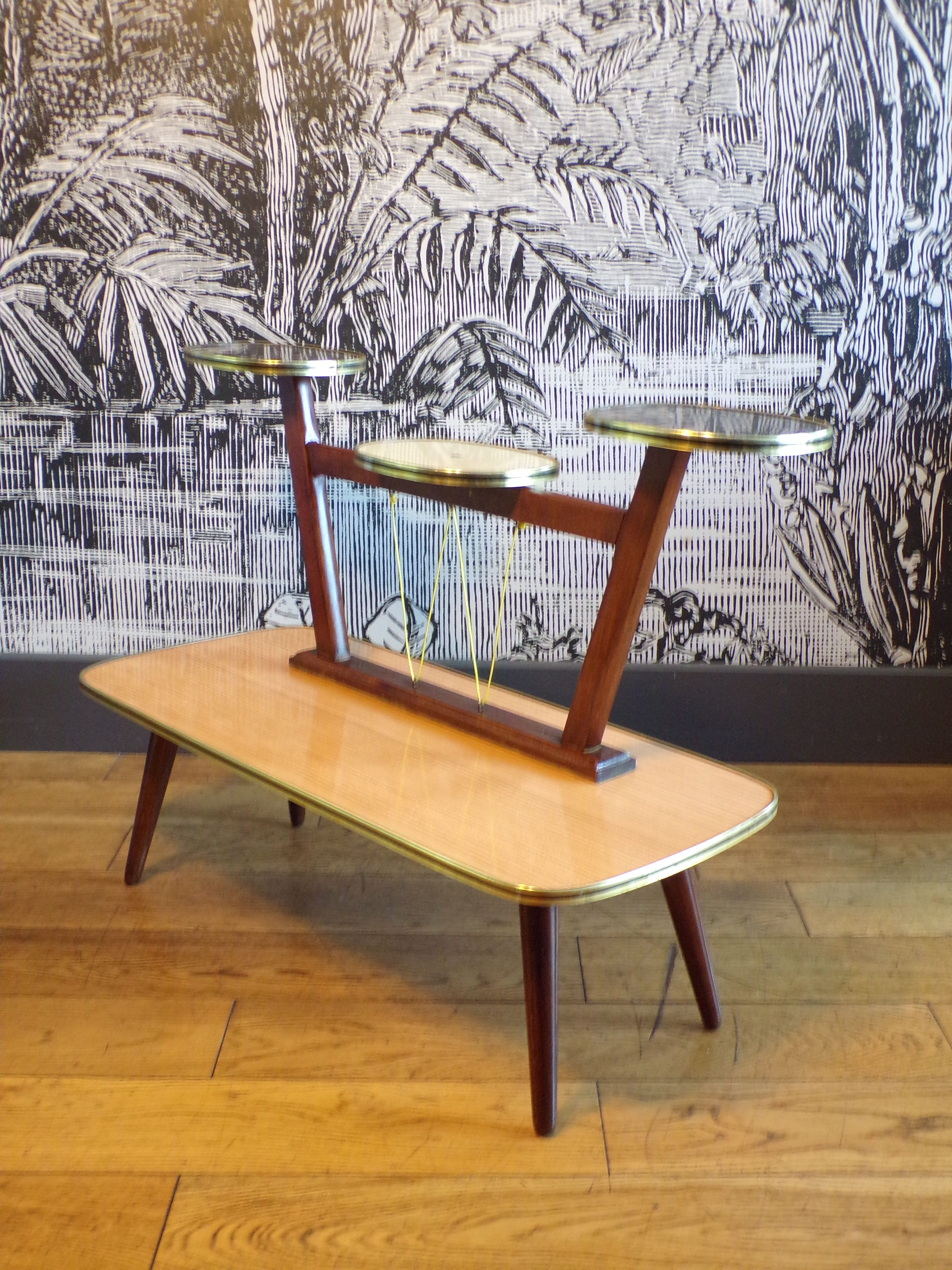 Vintage plant holder table in formica