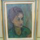 Jeune femme pensive huile sur panneau signée