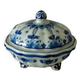 Tripod candy box in certified Delft Dutch earthenware