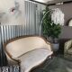 Louis XV style three-seater basket sofa
