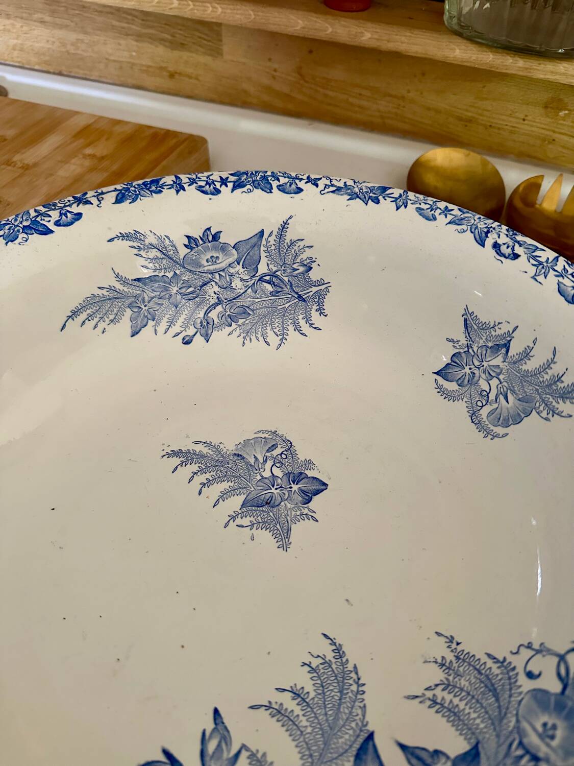Large old ceramic salad bowl