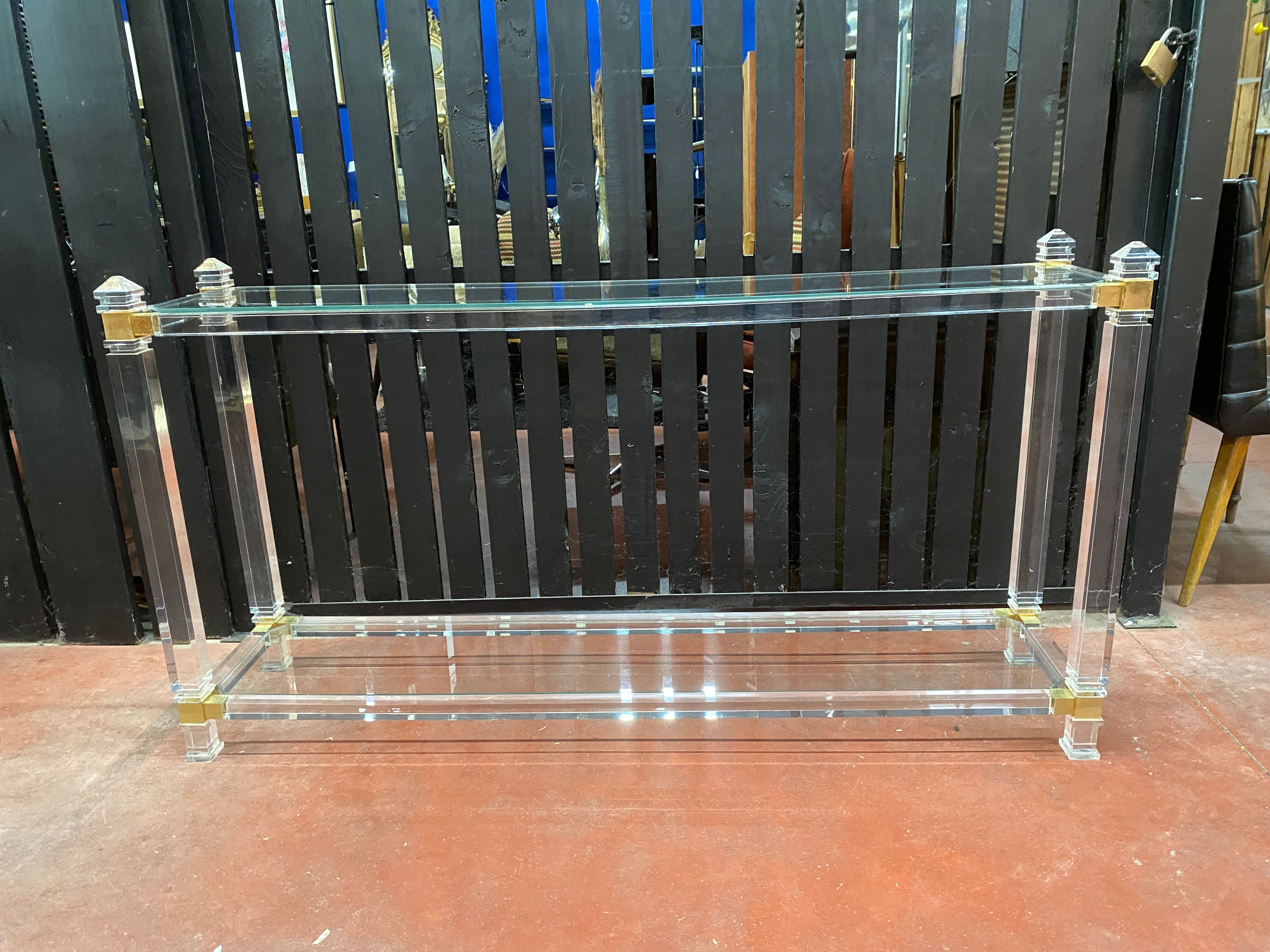 Plexi console double glass tray