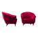 Paire de fauteuils modernistes en velours violet des années 1970
