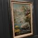 Oil on cardboard by Marie Murier 1940 naturalist decor mid-20th century
