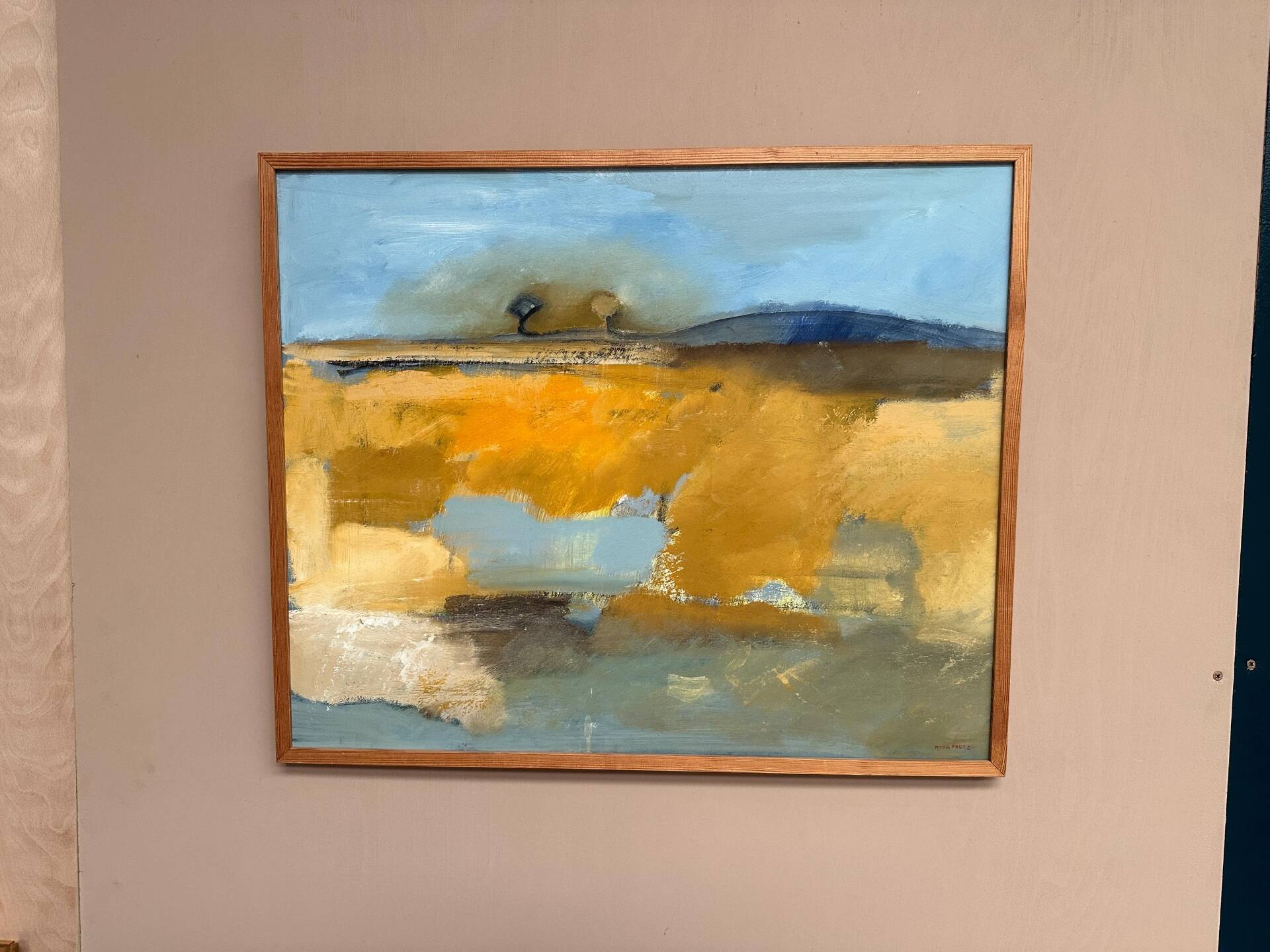 Huile su panneau suédoise – “Landskapskomposition” par Peter Prütz – Vintage