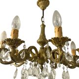 Bronze chandelier with crystal tassels