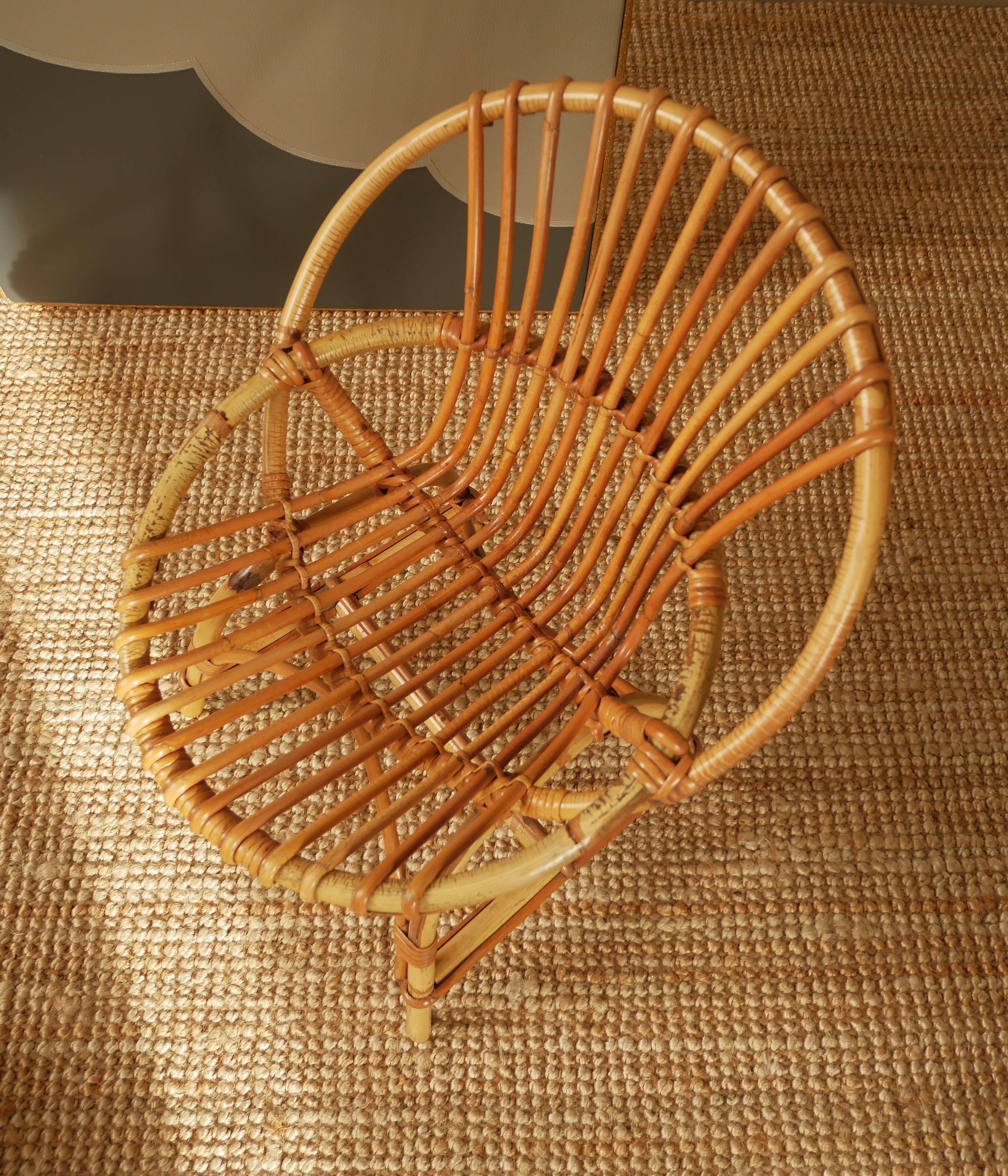 Rattan desk and chair set