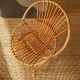 Rattan desk and chair set