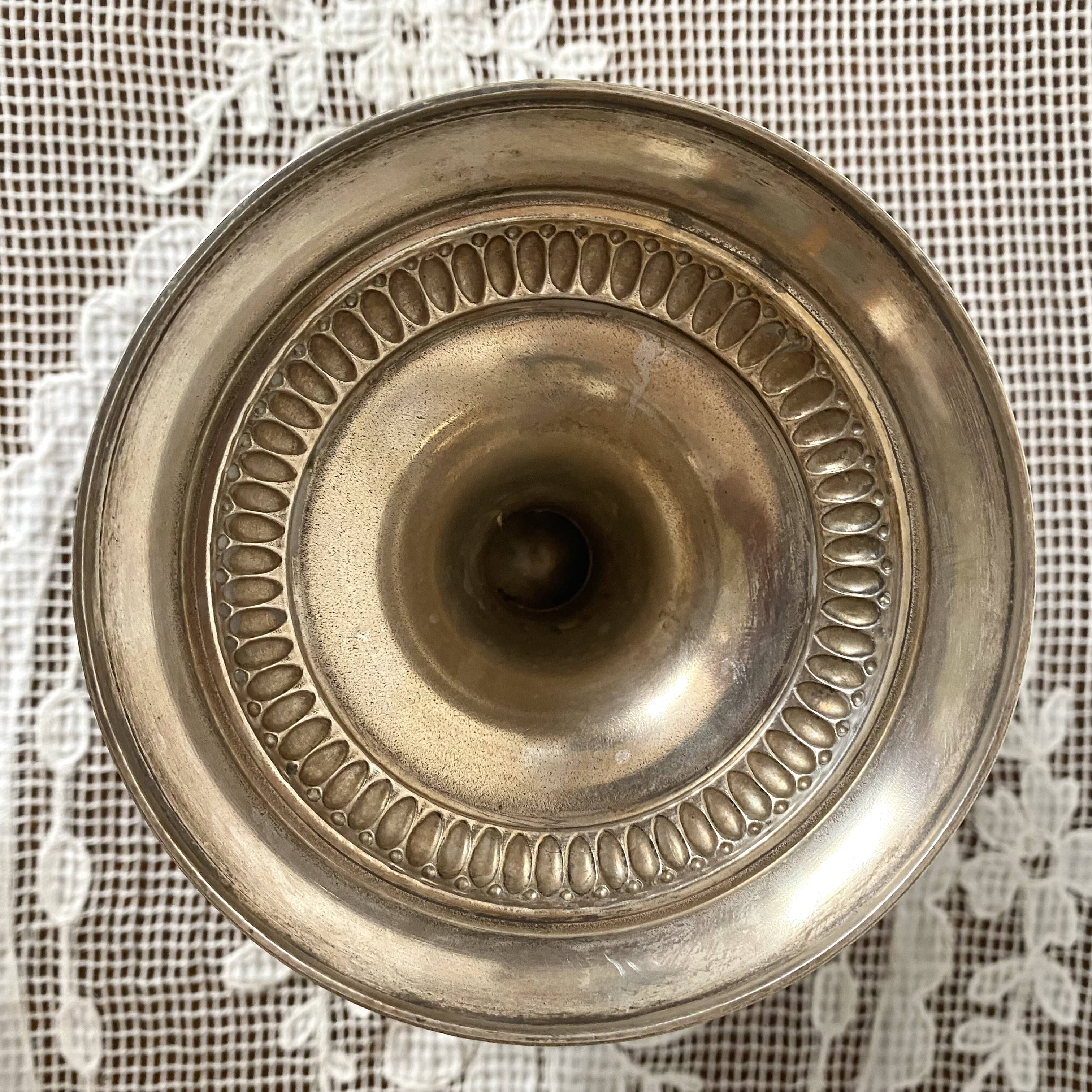 Silver-plated metal footed bowl