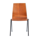 Bended teak plywood stacking chairs on metal construction, Germany, 1960s
