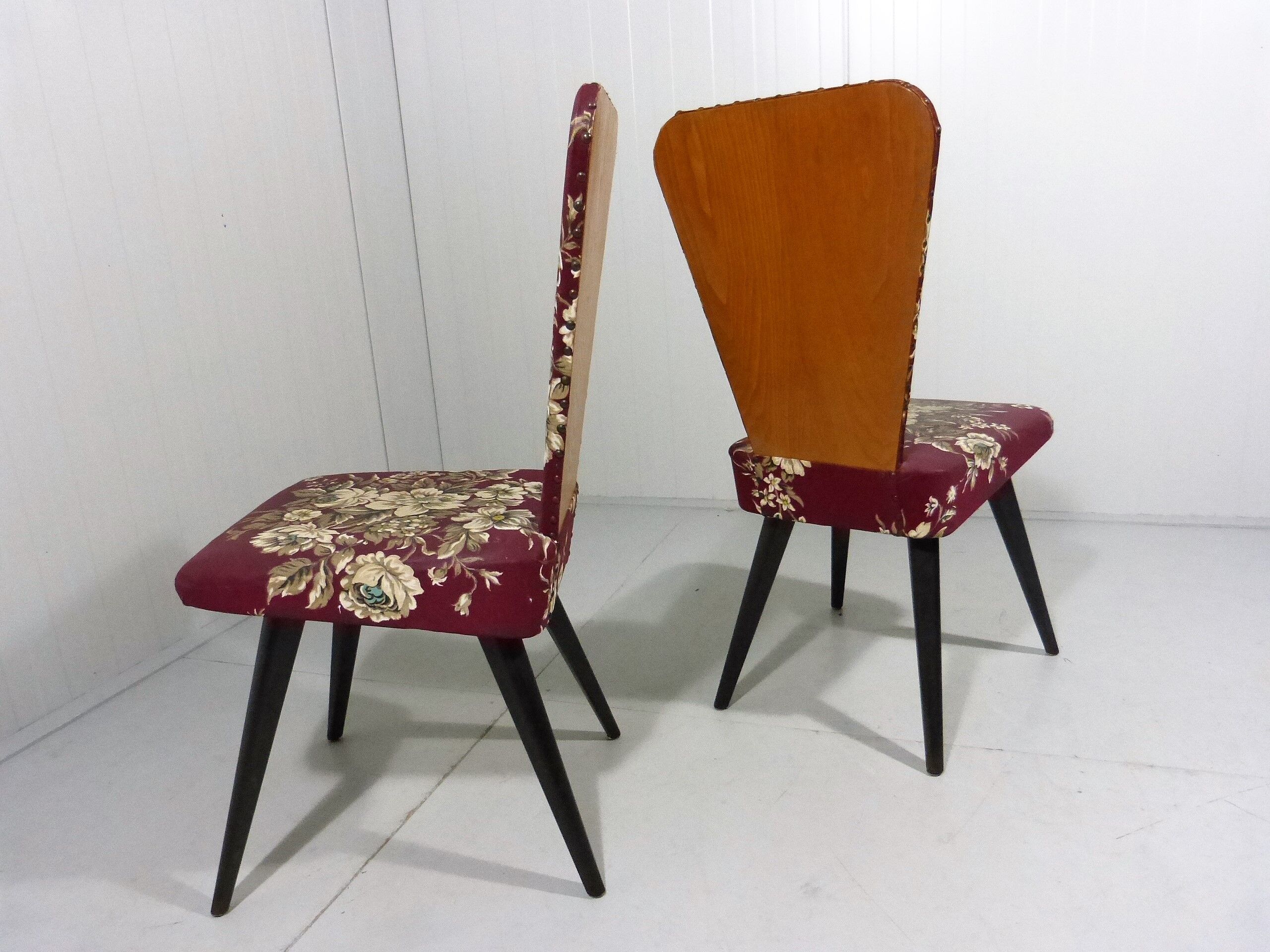 Set of 2 flower side chairs 1950’s