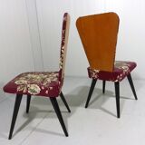 Set de 2 chaises d’appoint fleuries des années 1950