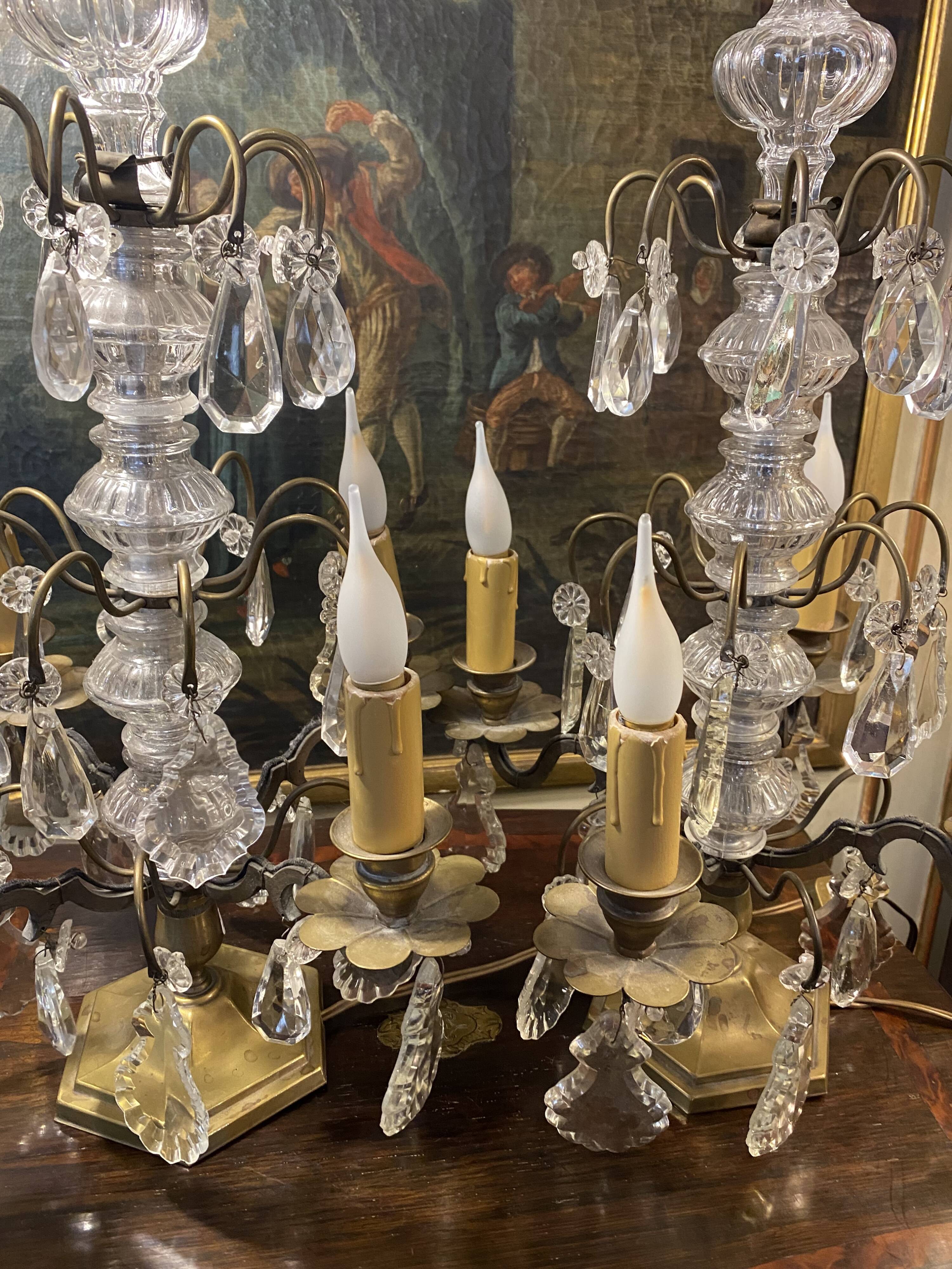 Pair of 4-light candelabras
