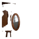 Large oval wall mirror in solid pine by Glasmäster Markaryd, Sweden, 1960s.