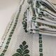 Vintage beige Basque linen with green patterns: tablecloth and 8 napkins.