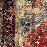 Ancient Heriz Carpet – Cobalt Blue & Indigo – 330 x 218 cm